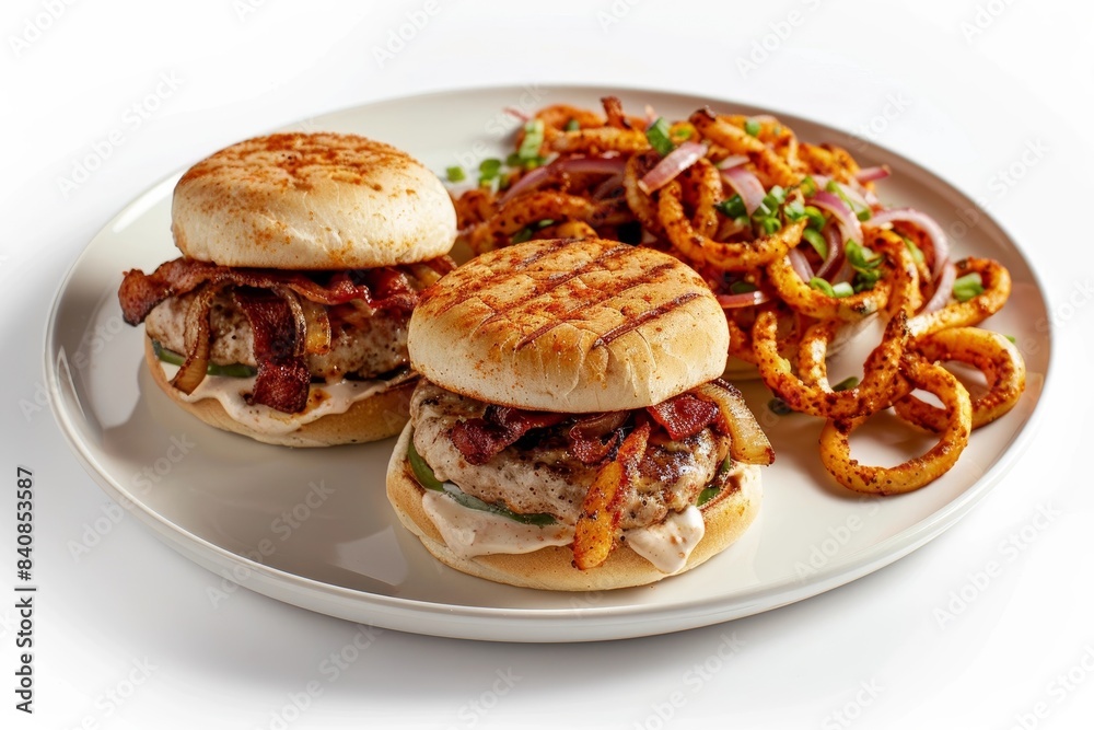 Cajun Turkey Burgers and Seasoned Curly Fries Savoriness