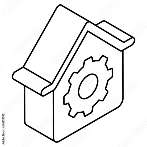 Editable design icon of home building 