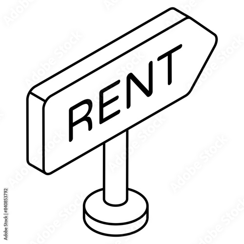 Premium download icon of rent board
