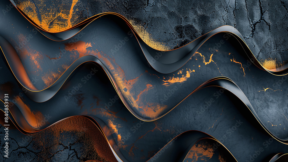 Metallic Terra Waves: An Abstract Fusion of Organic and Industrial Aesthetics Metallic Terra Waves: An Abstract Fusion of Organic and Industrial Aesthetics