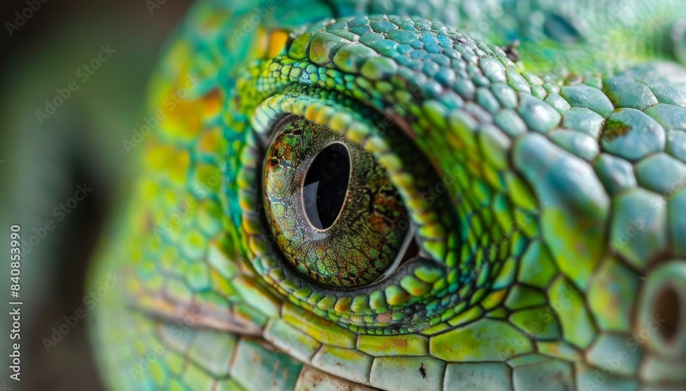 Obraz premium Lizard close up eye portrait. Reptile animal nature photo exotic pet macro
