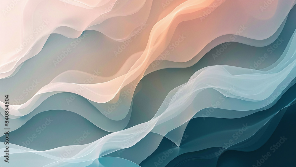 Fototapeta premium Serene Waves Abstract Gradient Design for Modern Artistic Backgrounds