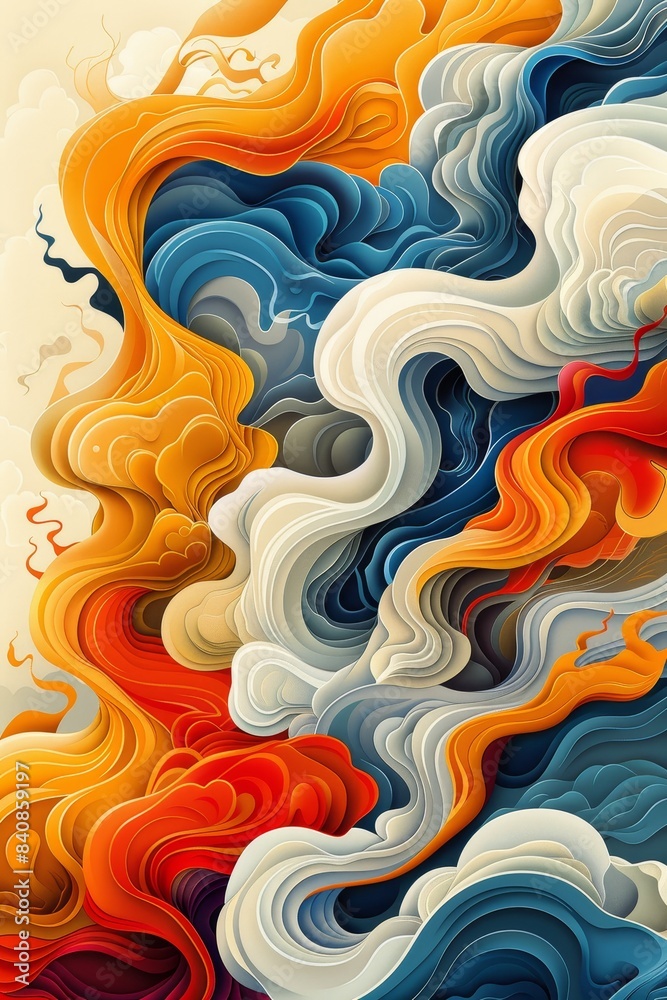 Abstract Swirling Colors in Layered Pattern Abstract Swirling Colors in Layered Pattern