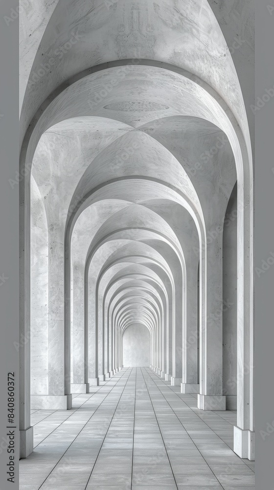 White Arched Corridor in Modern Architecture White Arched Corridor in Modern Architecture