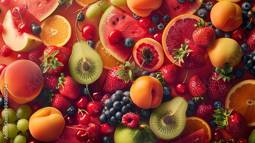 summer fruits on background  delicious fruits on colored background  background of summer fruits  fruits banner