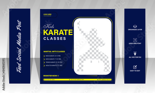 Karate social media post martial arts flyer karate school,Kids Taekwondo practice,