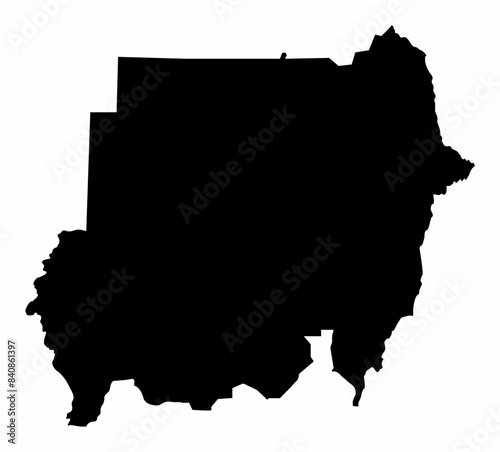 Sudan silhouette map