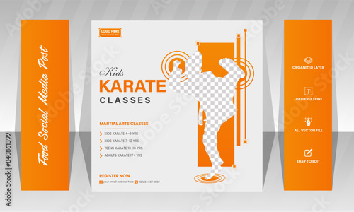 Karate social media post martial arts flyer karate school,Kids Taekwondo practice,