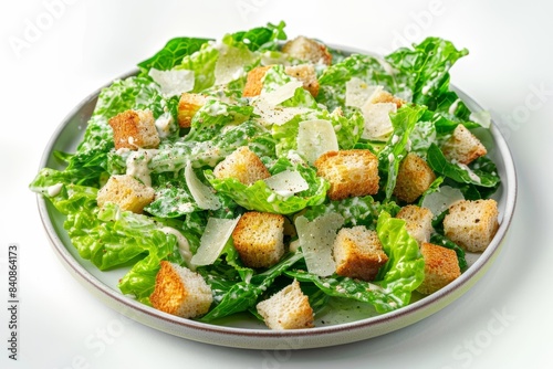 Delicious Caesar Salad with Creamy Dressing and Freshly Grated Parmesan