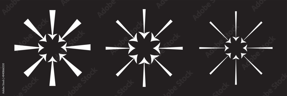 Inward arrow icon vector. Four Arrows icon sign symbol vector. Arrow pointing center vector icon illustration isolated. 11:11 Inward arrow icon vector. Four Arrows icon sign symbol vector. Arrow pointing center vector icon illustration isolated. 11:11