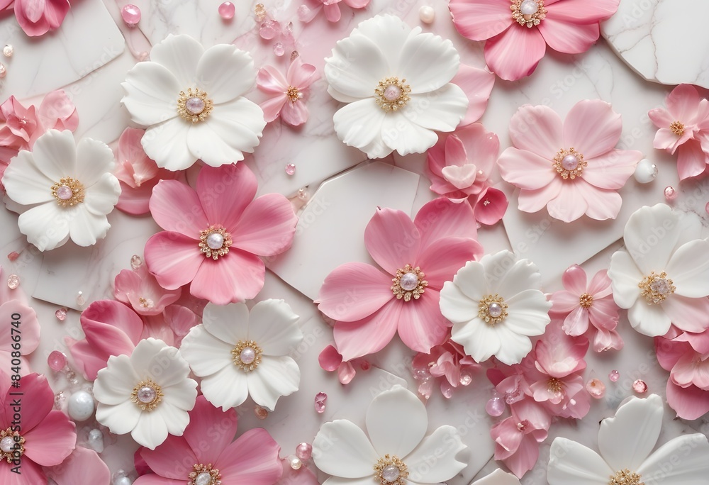 Obraz premium 3d digital decorative floral wallpaper