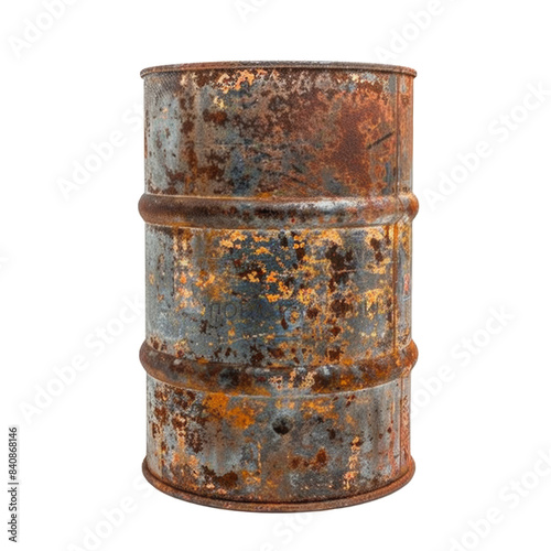 old metal barrel oil isolated on transparent background © YauheniyaA