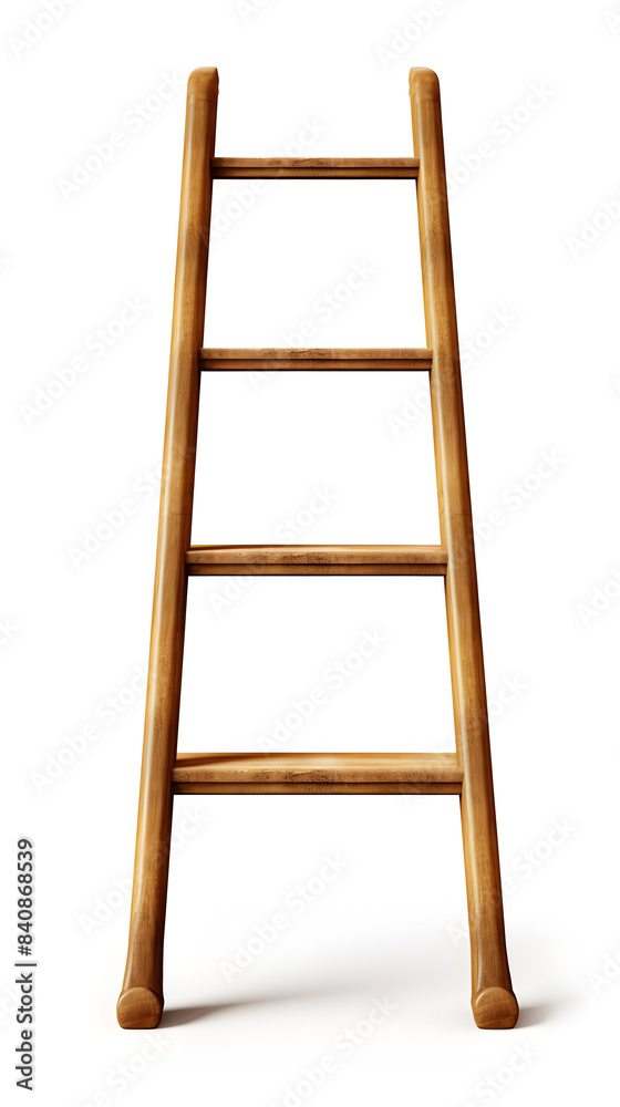 Wooden step ladder isolated on white background Wooden step ladder isolated on white background