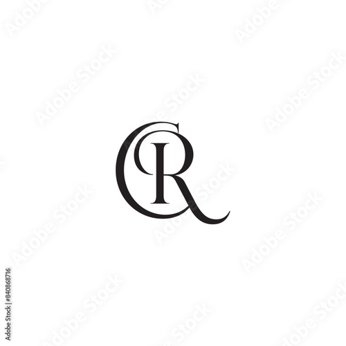 Alphabet CR or RC illustration monogram vector logo template, CR, R, C abstract letters logo monogram

