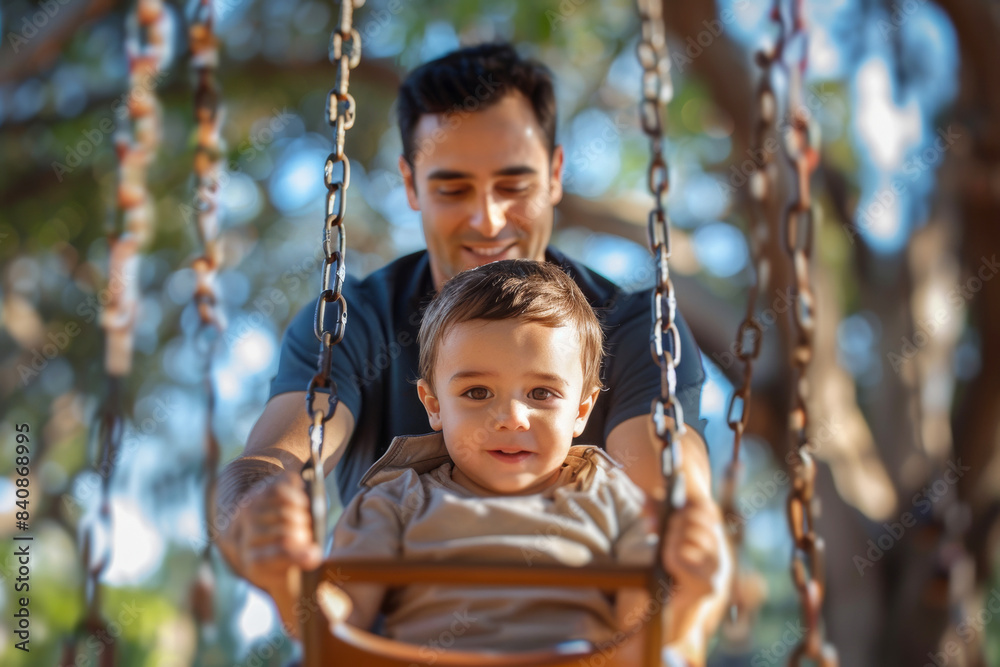 Father and Son on a Swing Father and Son on a Swing