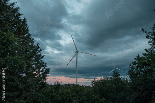 wind turbine in the wind