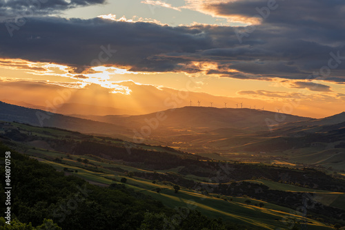 sunset in the mountains