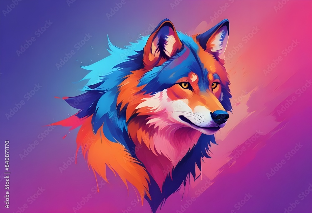 Naklejka premium red fox with a eyes