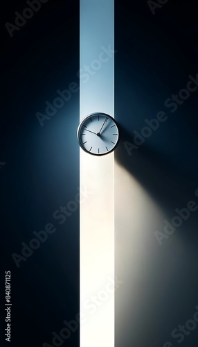 Minimalist Clock with Light and Shadow Contrast

