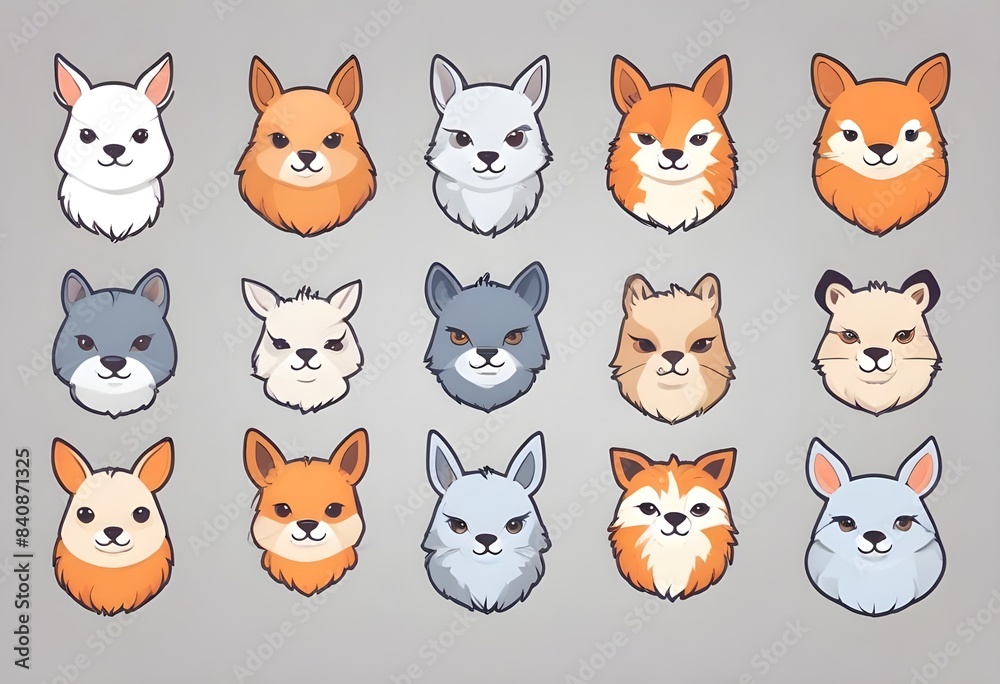 set of funny cartoon cats set of funny cartoon cats
