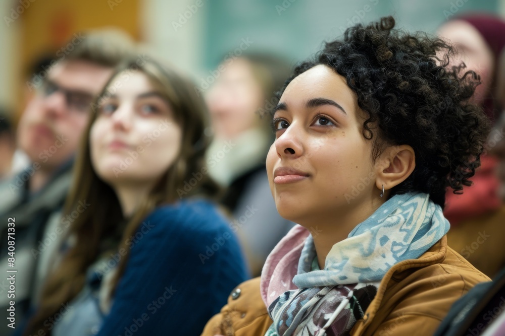 Obraz premium A Moment of Reflection in the Lecture Hall