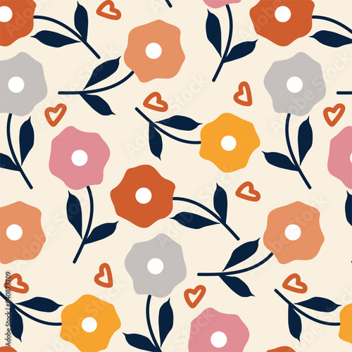  Abstract hand drawn flowers patter.  origami floral background. style for print,clothing,  banners, wallpaper, posters, websites, online shopping.Vector illustration design and creative idea, eps 10.