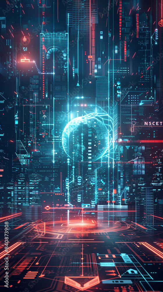 Obraz premium A Illustration of a futuristic Infographic