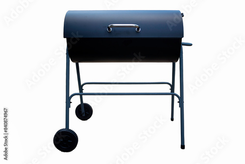 Black grey barbecue isolated white background