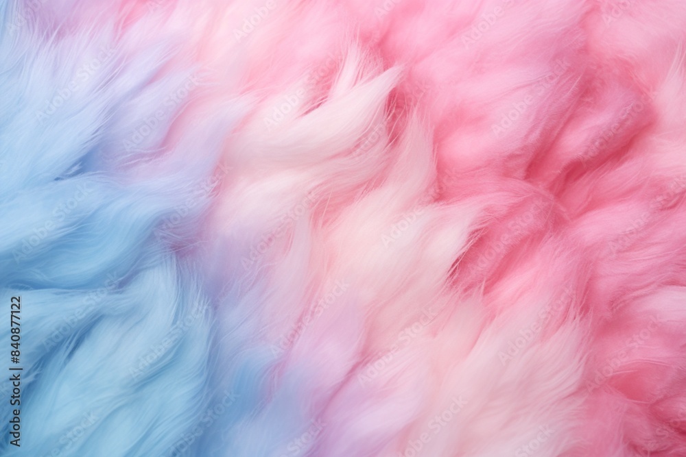 Fototapeta premium Cotton candy soft fur textured background in pink and blue gradient colors
