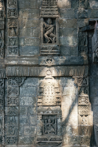 Ancient architectural Shiva Trilokinath Temple stone carvings photo