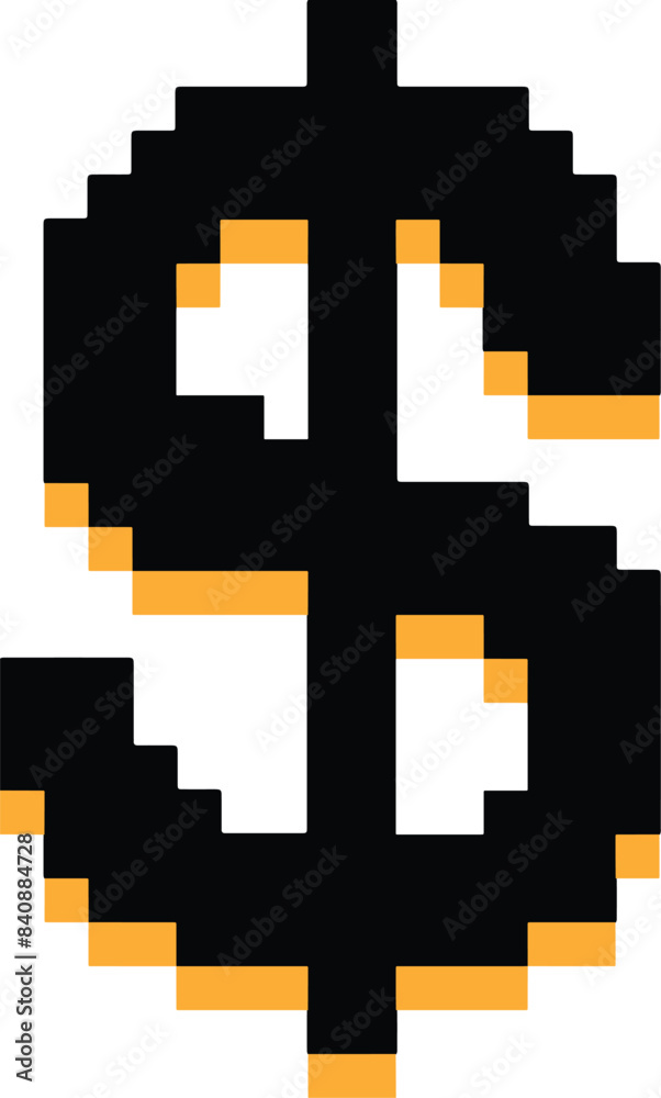 dollar sign in 8 bit pixel art dollar sign in 8 bit pixel art