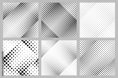 Seamless geometrical abstract dot pattern background design set -  vector graphic