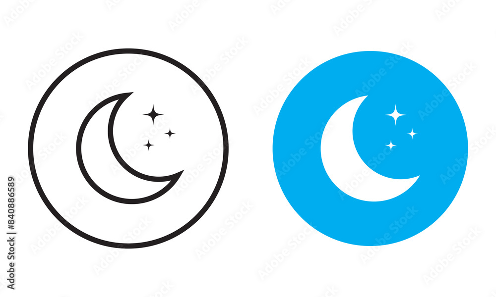 Sun and moon icon isolated on white background. day and night icon set. Vector illustration. Sun and moon icon isolated on white background. day and night icon set. Vector illustration.