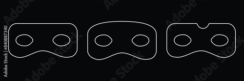 Person face Mask icon in flat. Masquerade vector for apps or web Different party superhero carnival villain or burglar costume hidden eye mask. Eps 10.