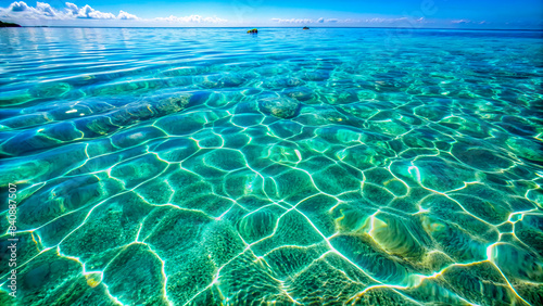 Landscape with a transparent water surface