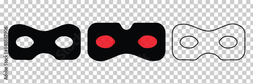 Superhero mask vector black icon. Silhouette hero cartoon character comic face.