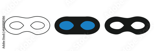 Person face Mask icon in flat. Masquerade vector for apps or web Different party superhero carnival villain or burglar costume hidden eye mask. Eps 10.