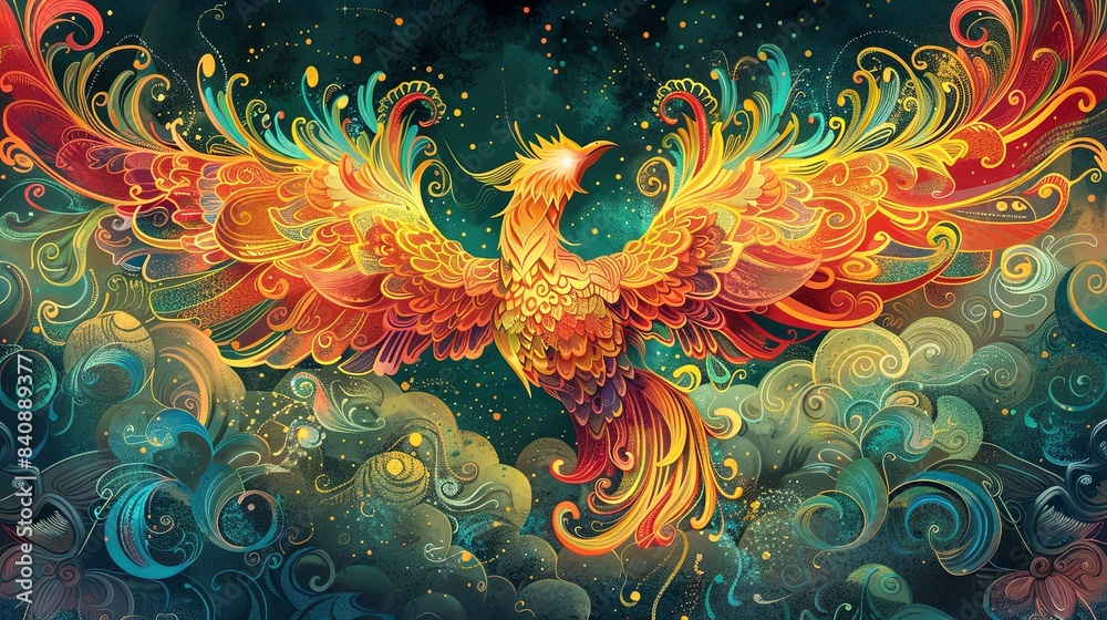 A colorful bird with a long tail is flying in the sky A colorful bird with a long tail is flying in the sky