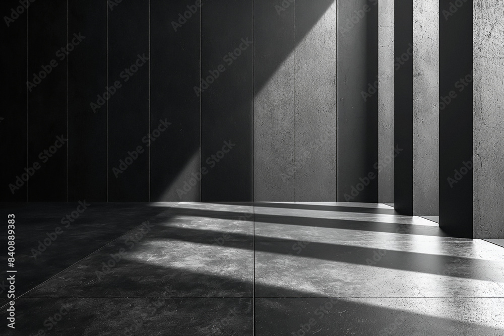 Perspective Office Mockup, black wall, workplace with free space background. Generative AI Perspective Office Mockup, black wall, workplace with free space background. Generative AI