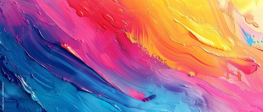 Abstract brushstroke pattern, vibrant rainbow colors Abstract brushstroke pattern, vibrant rainbow colors