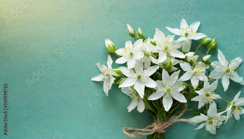 bouquet of starflowers with copy space for text photo