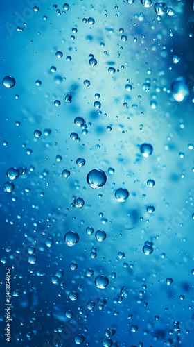 Blue water drop close-up
