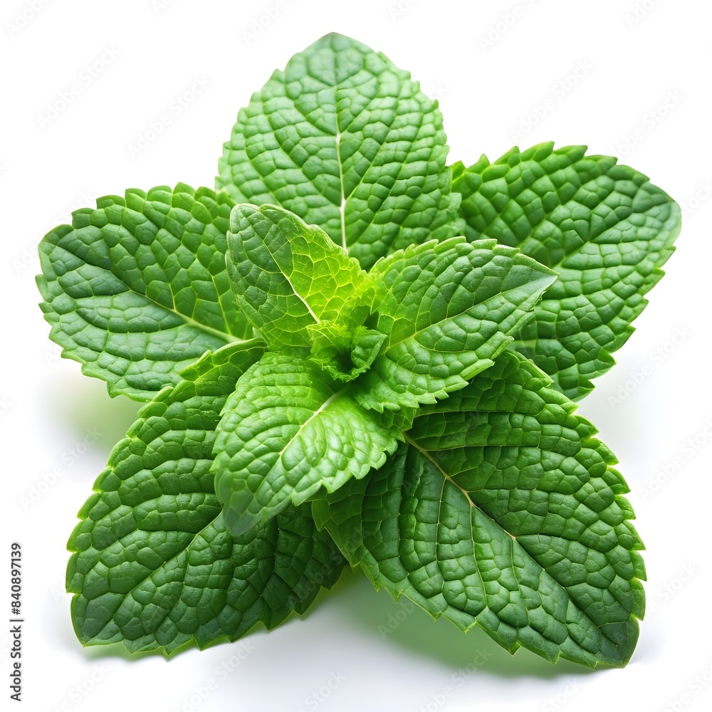 mint leaves isolated on white mint leaves isolated on white