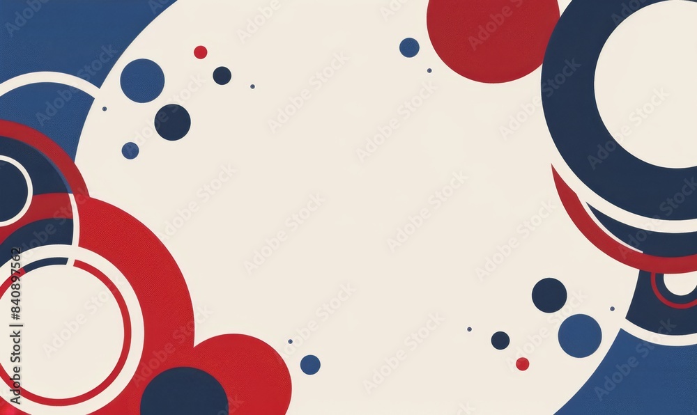 A red, white and blue geometric pattern frame with an empty space in the center for text Generative AI A red, white and blue geometric pattern frame with an empty space in the center for text Generative AI