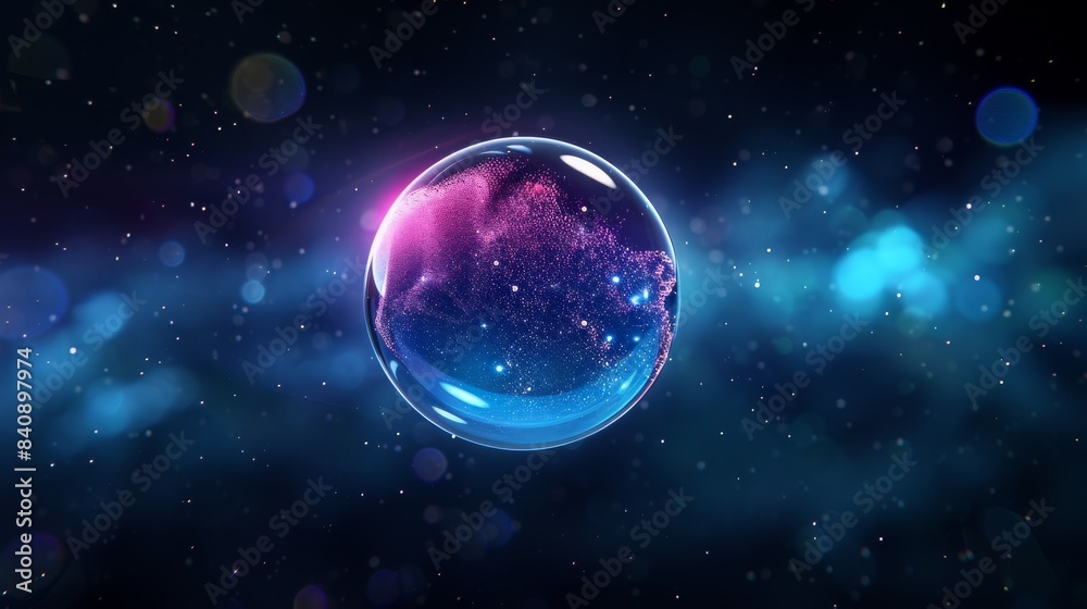 A close up of a clear bubble with many small bubbles surrounding it. Abstract background A close up of a clear bubble with many small bubbles surrounding it. Abstract background