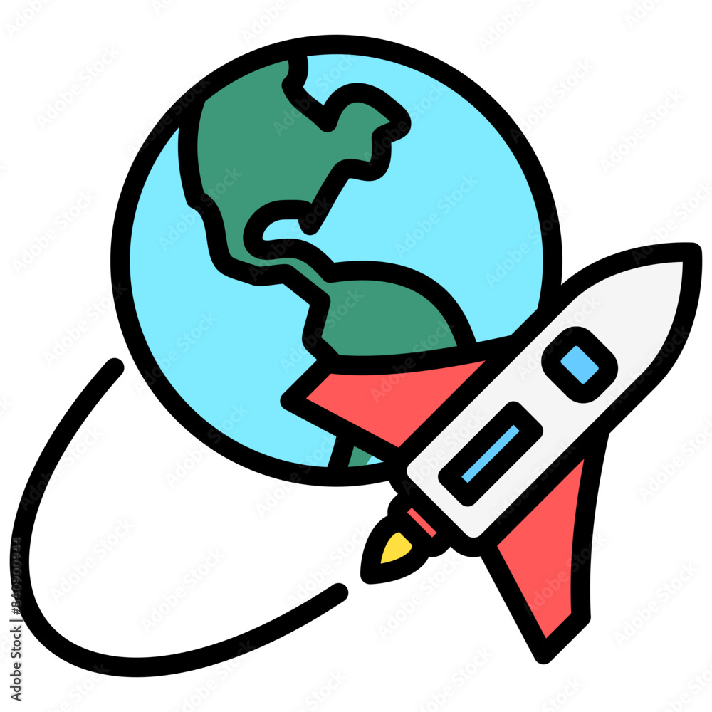 Space shuttle lineal multi color icon, related to education and technology theme. use for modern concept, web and app development. Space shuttle lineal multi color icon, related to education and technology theme. use for modern concept, web and app development.