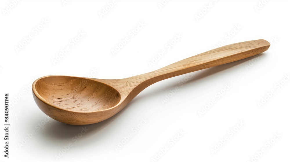 Beechwood spoon isolated on white background with gentle shadow Beechwood spoon isolated on white background with gentle shadow
