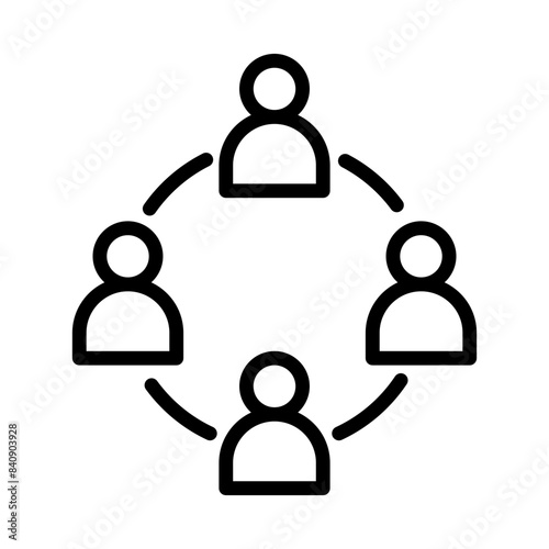 Workflow line icon. Employee icon. Human resources icon isolated on white background. Transparent background, minimalist symbol. Vector images