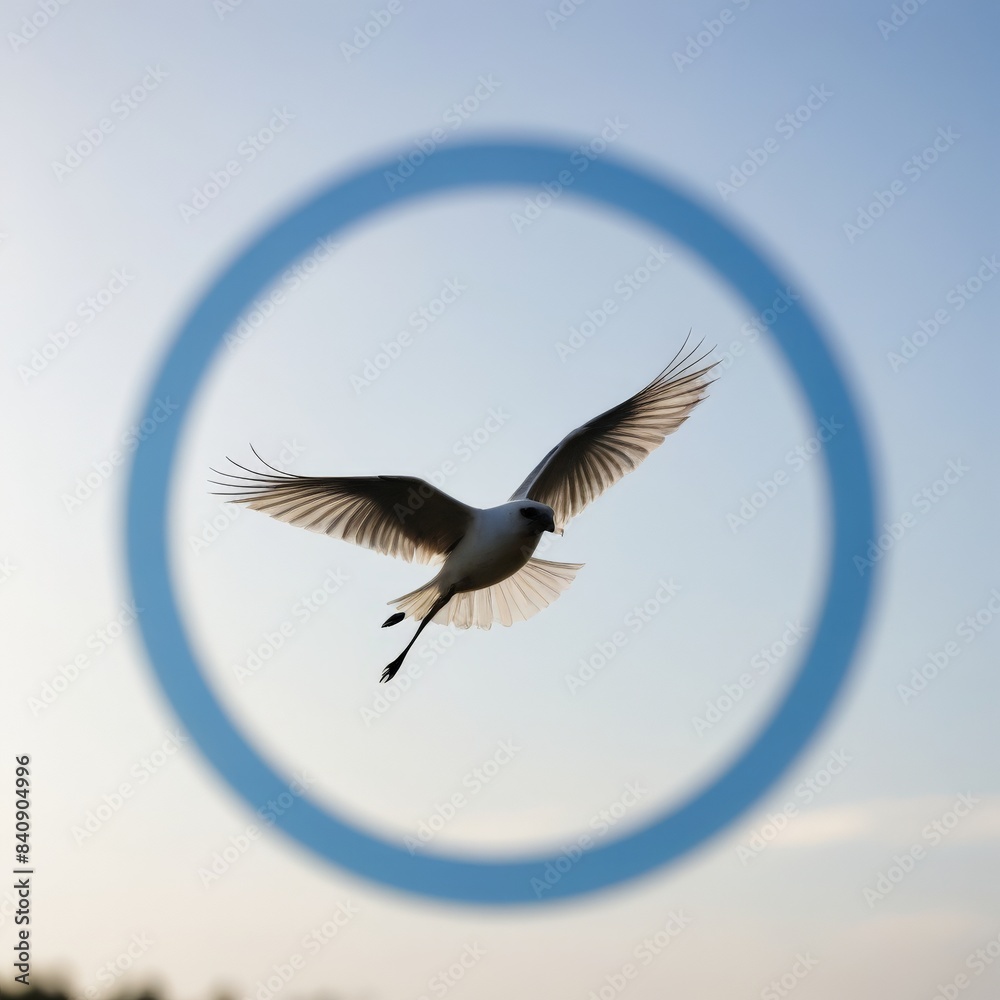 Fototapeta premium black bird fly in the sky
