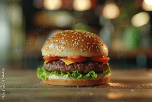 burgers fast food delicious Generative AI © Roman
